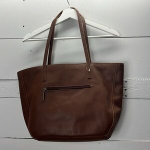 The Sak Faye Leather Tote Handbag in Brown NWOT